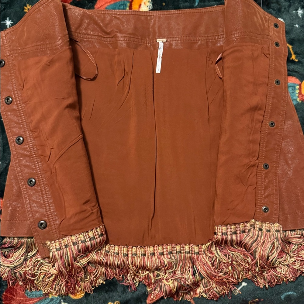 Free People Fringed Brown Skirt NEW without tag - Picture 3 of 4